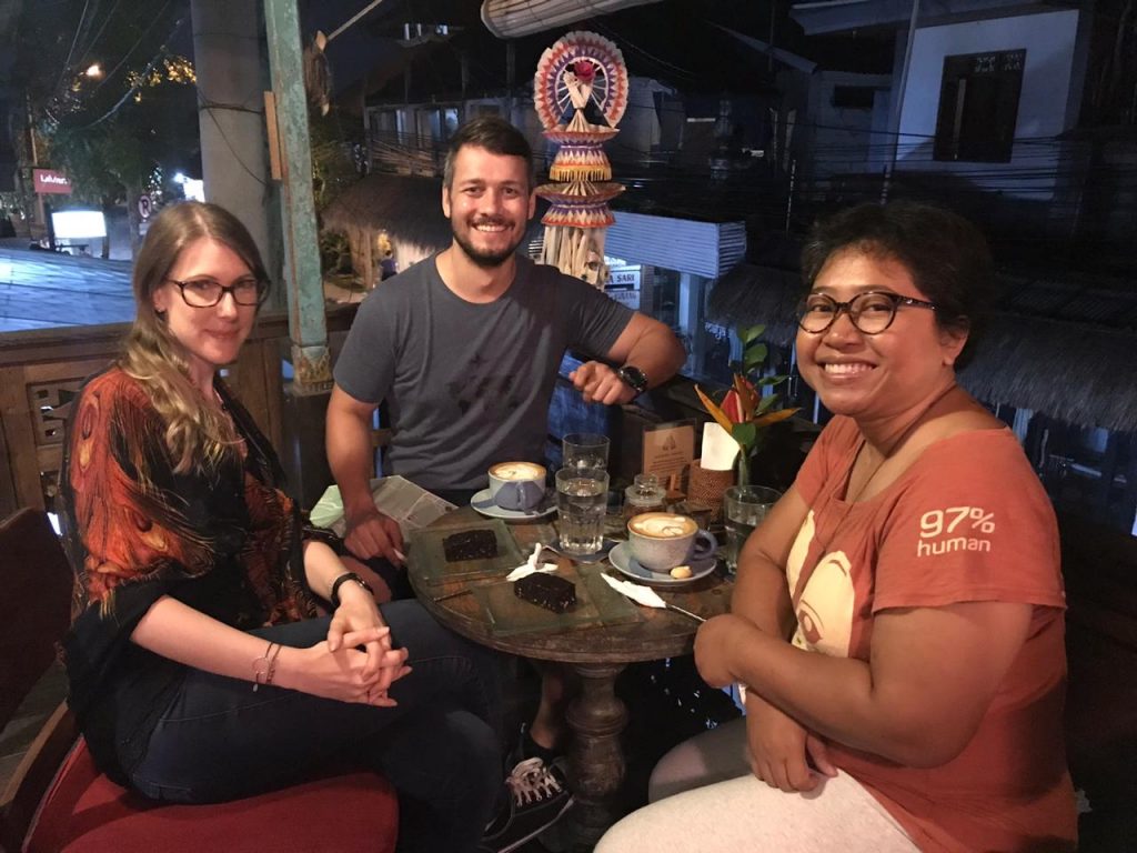 meeting up with locals