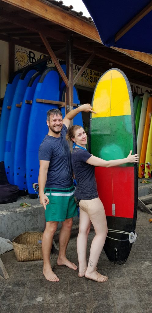 broken surfboard in Canggu
