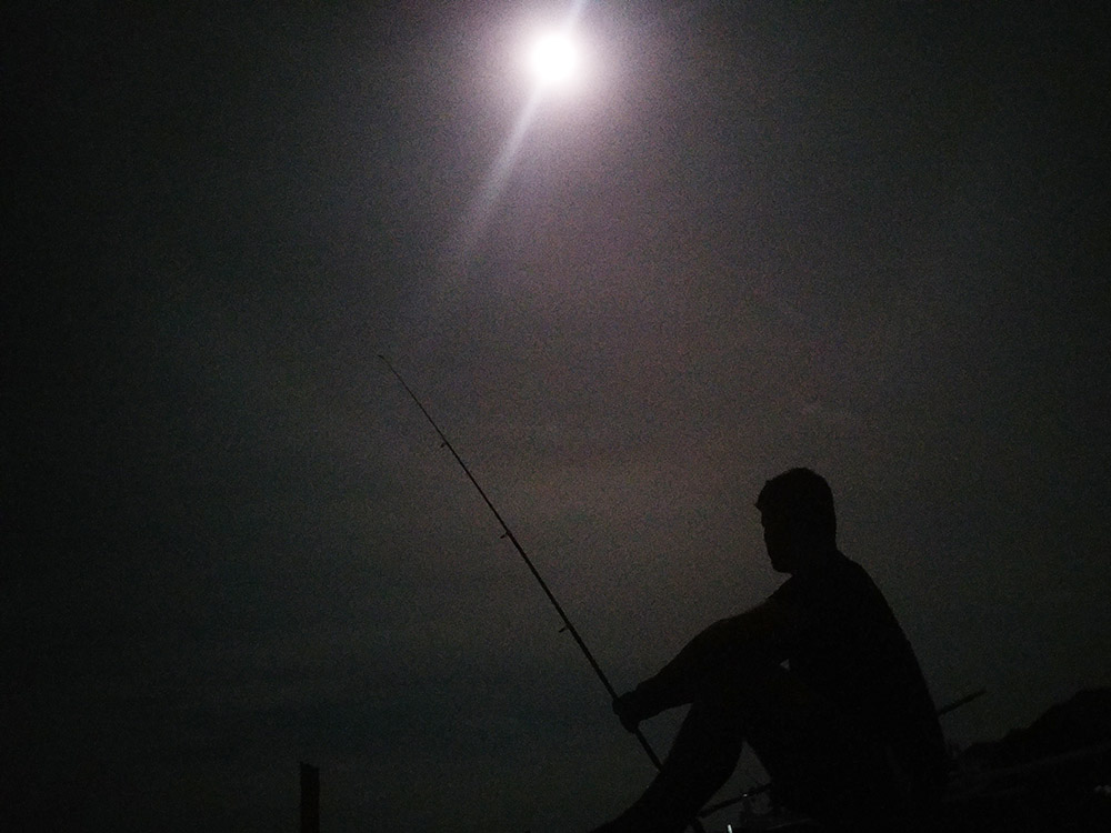 fishing in a fullmoon night