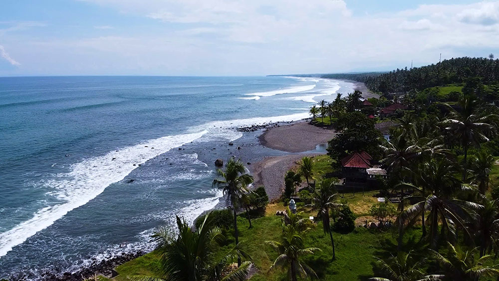 fly over the westcoast of Bali with the drone