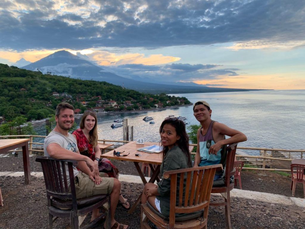 dinner with a view on Mount Agung