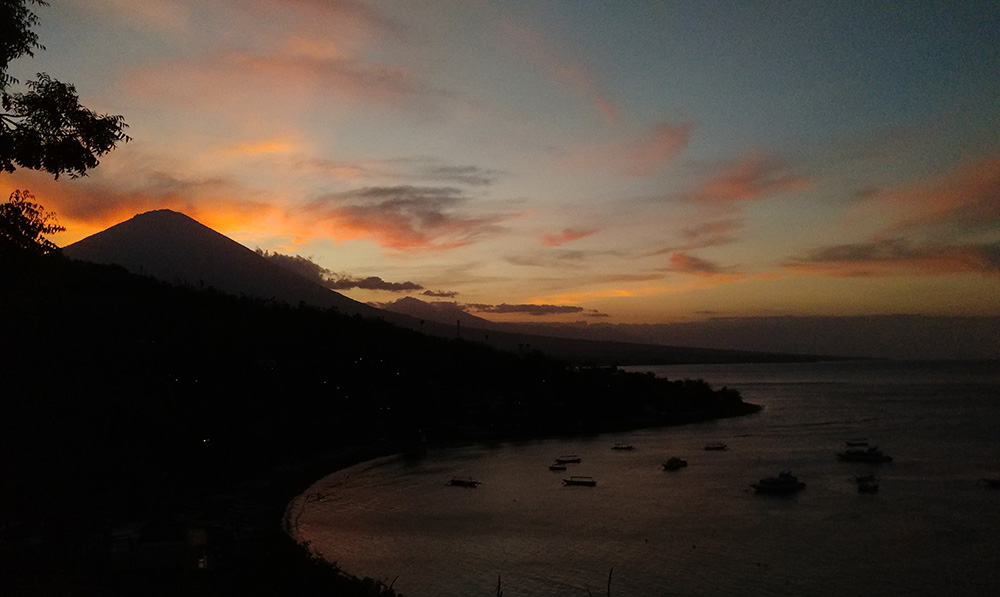 burning Mt. Agung