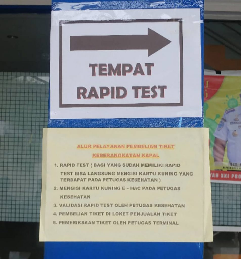 rapid test for the ferry